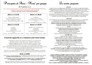 Le nostre proposte per menu di gruppo nelle nostre sale 2 Menu del Principato gennaio 2026 - Ristorante Ariis 2